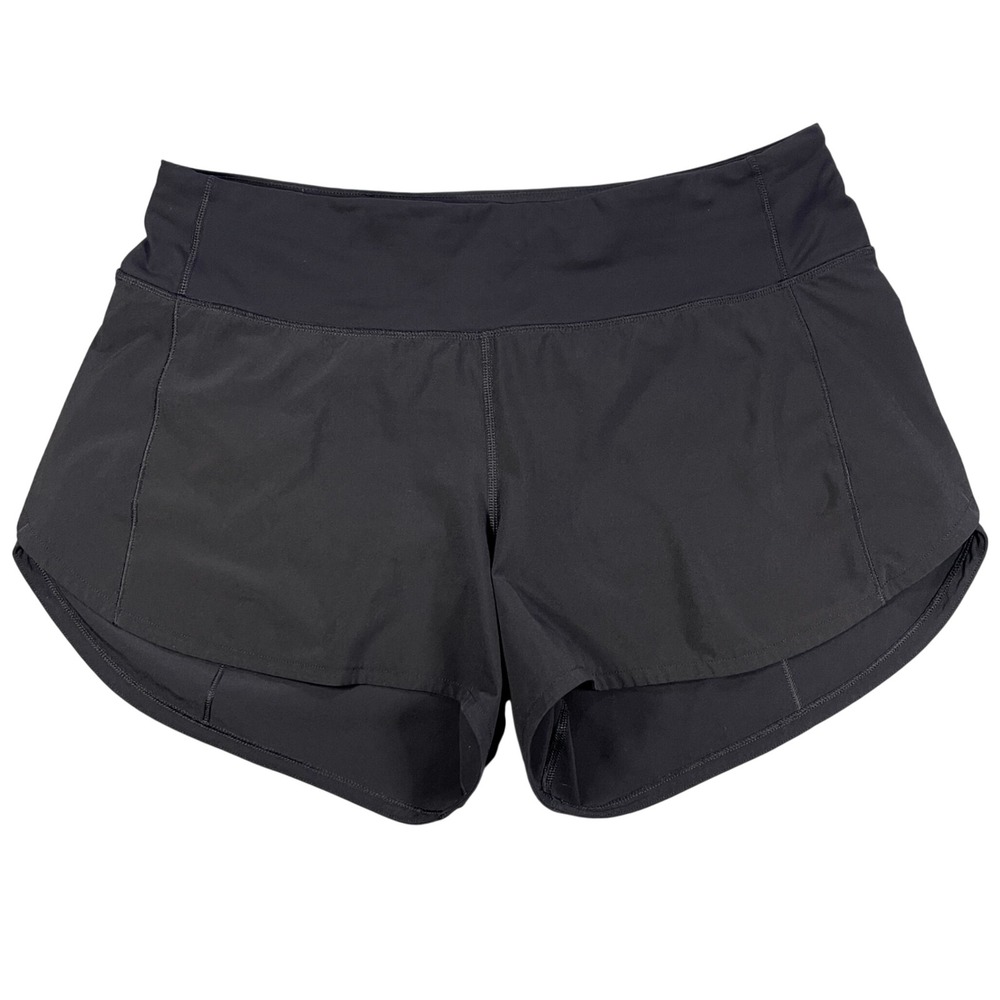 Lululemon Speed Up Shorts Long 4" Updated Fit Womens 8 Black Running Workout